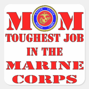 USMC Marine Mam Tuurste baan in het mariene Korps Vierkante Sticker