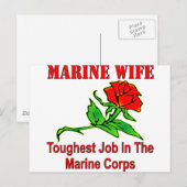 USMC Marine Wife het hardst in de mariniers Briefkaart (Voorkant / Achterkant)
