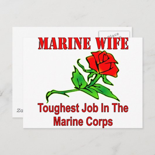 USMC Marine Wife het hardst in de mariniers Briefkaart (Voorkant / Achterkant)