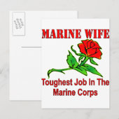 USMC Marine Wife het hardst in de mariniers Briefkaart (Voorkant / Achterkant)
