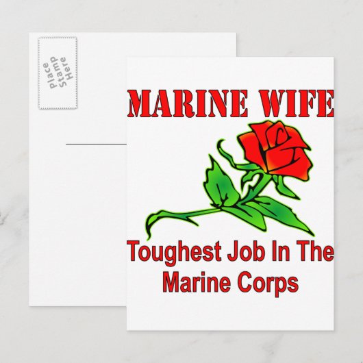 USMC Marine Wife het hardst in de mariniers Briefkaart (Voorkant / Achterkant)