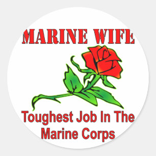 USMC Marine Wife het hardst in de mariniers Ronde Sticker