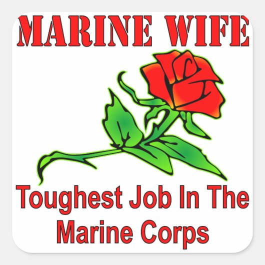 USMC Marine Wife het hardst in de mariniers Vierkante Sticker (Voorkant)
