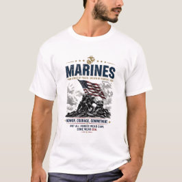 USMC Marines Gesmeed Door Moed Amerikaanse Vlag EG T-shirt