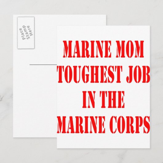 USMC MOM-zwaarste taak in het mariene corps Briefkaart (Voorkant / Achterkant)