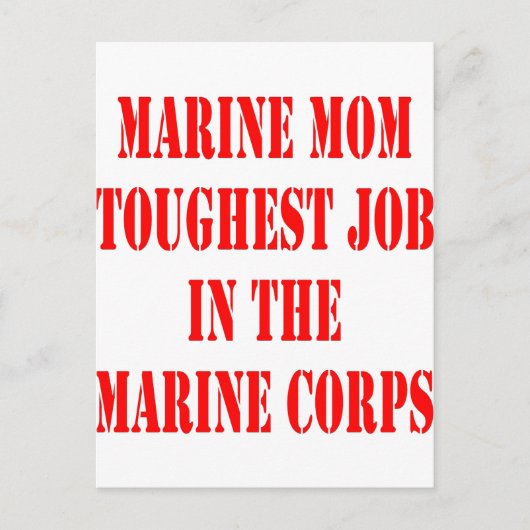 USMC MOM-zwaarste taak in het mariene corps Briefkaart (Voorkant)