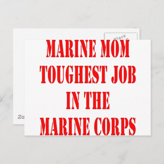 USMC MOM-zwaarste taak in het mariene corps Briefkaart (Voorkant / Achterkant)