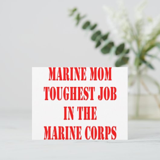 USMC MOM-zwaarste taak in het mariene corps Briefkaart (Staand voorkant)
