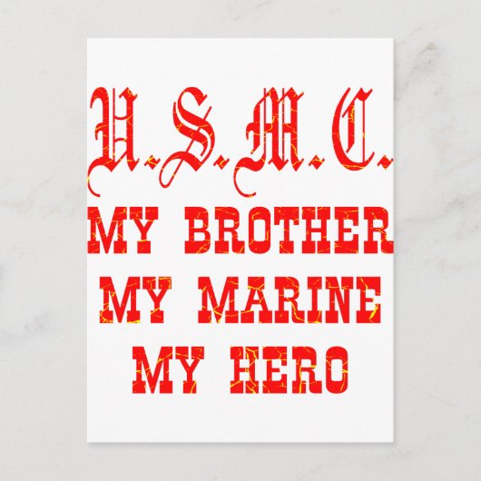 USMC My Brother My Marine My Hero Briefkaart (Voorkant)