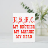 USMC My Brother My Marine My Hero Briefkaart (Staand voorkant)