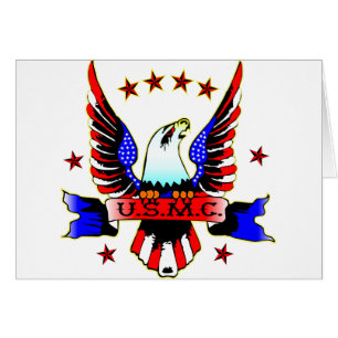 USMC Old School Red White en Blue Eagle Tattoo