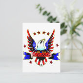 USMC Old School Red White en Blue Eagle Tattoo Briefkaart (Staand voorkant)