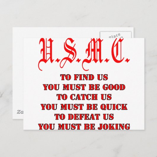 USMC om Vangst te vinden of ons te devalueren Briefkaart (Voorkant / Achterkant)