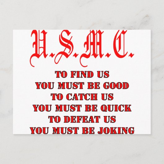 USMC om Vangst te vinden of ons te devalueren Briefkaart (Voorkant)