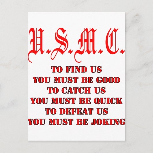 USMC om Vangst te vinden of ons te devalueren Briefkaart (Voorkant)