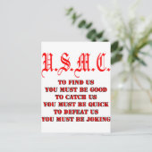 USMC om Vangst te vinden of ons te devalueren Briefkaart (Staand voorkant)