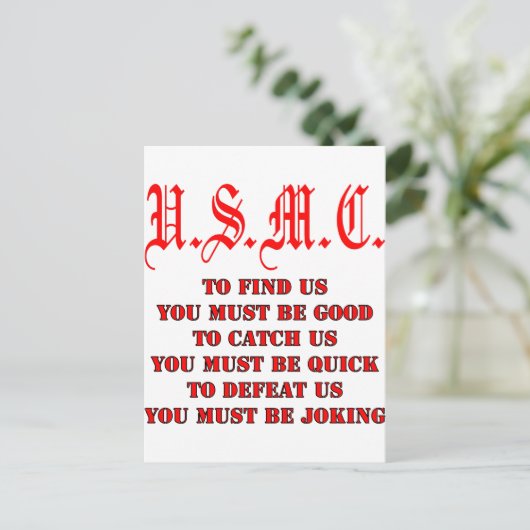 USMC om Vangst te vinden of ons te devalueren Briefkaart (Staand voorkant)