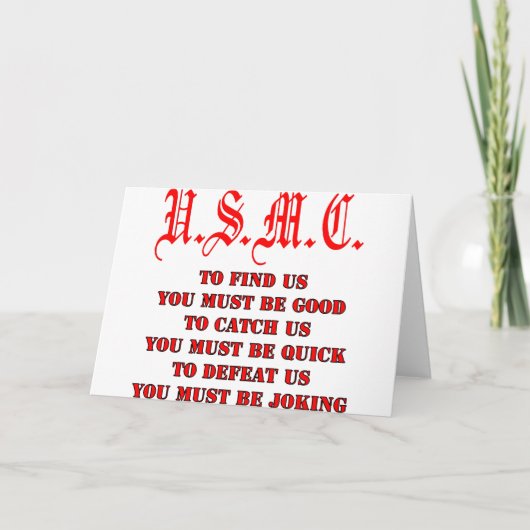 USMC om Vangst te vinden of ons te verslaan Kaart (Voorkant)