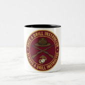 USMC Once a Drill Instructor Matte Black Ceramic C Tweekleurige Koffiemok (Center)