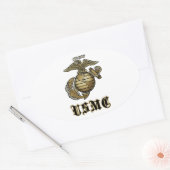 USMC OVALE STICKER (Envelop)