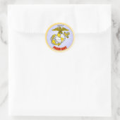 USMC Proud tante Ronde Sticker (Tas)