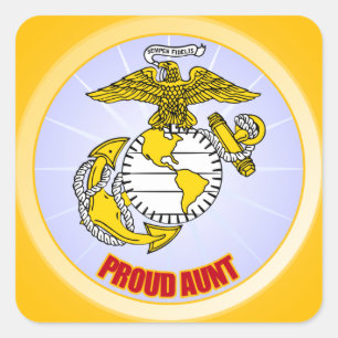 USMC Proud tante Vierkante Sticker