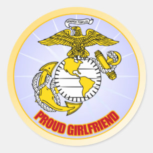 USMC Proud-Vriendin Ronde Sticker