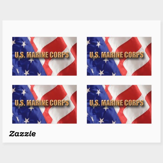 USMC Rechthoek Stickers (Vel)