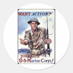 Usmc Recruc Ronde Sticker