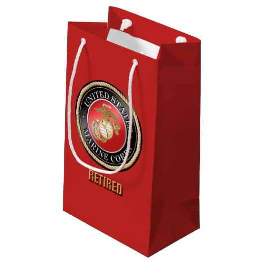 USMC Retireed Gift Bag Klein Cadeauzakje (Achterkant Gekanteld)