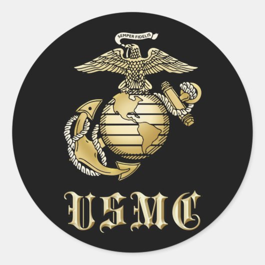 USMC RONDE STICKER (Voorkant)