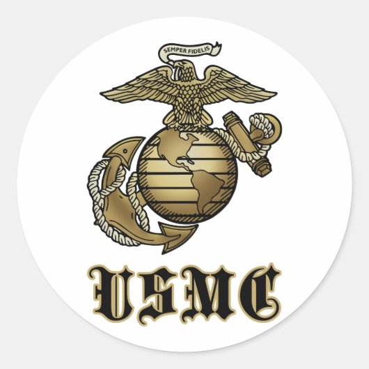USMC RONDE STICKER (Voorkant)