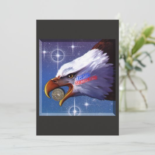 USMC Seal and Eagle Card! Save The Date (Staand voorkant)