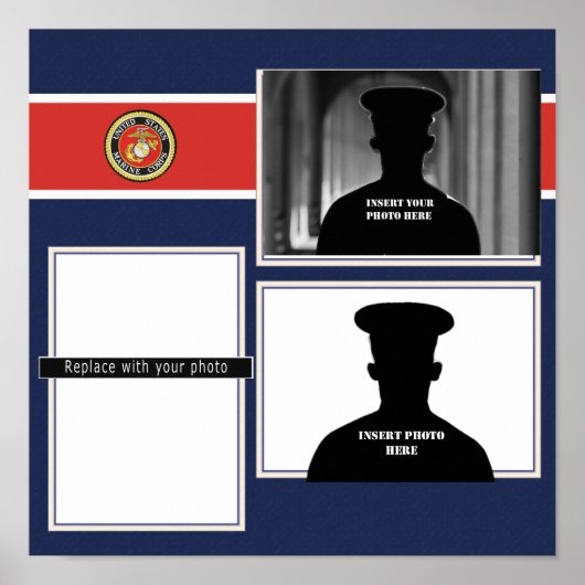 USMC Seal Recognition Photo Collage Poster (Voorkant)