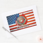 USMC Semper Fi [3D] Rechthoekige Sticker (Envelop)