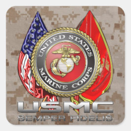 USMC Semper Fi [3D] Vierkante Sticker