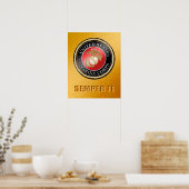 USMC Semper Fi-Poster Poster (Keuken)