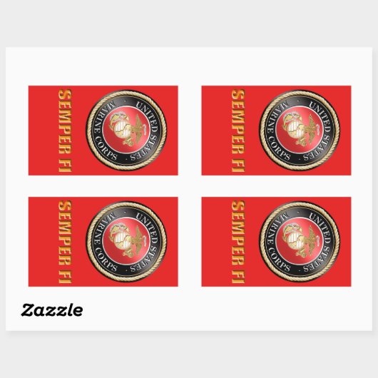 USMC Semper Fi Rechthoekige Sticker (Vel)