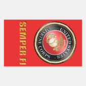 USMC Semper Fi Rechthoekige Sticker (Voorkant)