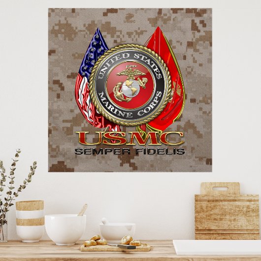 USMC Semper Fi [Special Edition] [3D] Poster (Keuken)