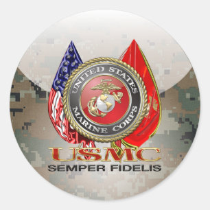 USMC Semper Fi [Special Edition] [3D] Ronde Sticker