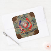 USMC Semper Fi [Special Edition] [3D] Vierkante Sticker (Envelop)