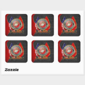 USMC Semper Fi [Special Edition] [3D] Vierkante Sticker (Vel)