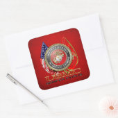 USMC Semper Fi [Special Edition] [3D] Vierkante Sticker (Envelop)