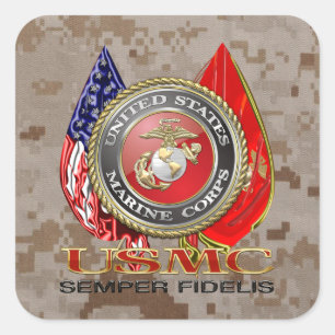 USMC Semper Fi [Special Edition] [3D] Vierkante Sticker