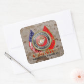 USMC Semper Fi [Special Edition] [3D] Vierkante Sticker (Envelop)