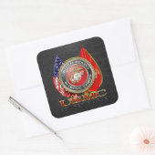 USMC Semper Fi [Special Edition] [3D] Vierkante Sticker (Envelop)