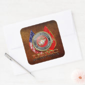 USMC Semper Fi [Special Edition] [3D] Vierkante Sticker (Envelop)