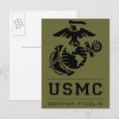 USMC Semper Fidelis [Semper Fi] Briefkaart (Voorkant / Achterkant)