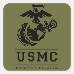 USMC Semper Fidelis [Semper Fi] Vierkante Sticker